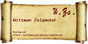 Wittman Zsigmond névjegykártya